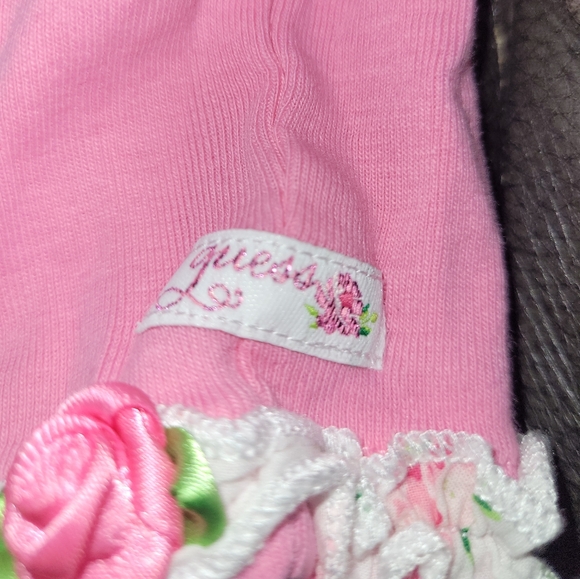 🌸 Baby Girl Pink Cotton Floral Pants Bundle Guess Laura Ashley 0-3 & 3-6 Months - Picture 2 of 7
